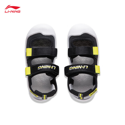 Li Ning Children's Shoes Sandals for Boys and Girls Contrast Color Soft and Comfortable Sports Shoes Black-3 25
