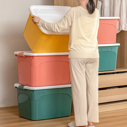 Chenzhi Shangpin Storage Box Moving Clothes Quilt Organizer Large Toy Storage Box Thickened Bedroom Dormitory Office Storage Red 40# (Length 39 Width 28 Height 21 cm) Hand-held without slipping