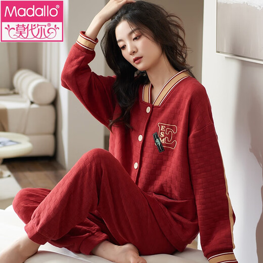 
Modal pajamas for women in autumn and winter thickened pure cotton new style cotton cardigan zipper casual air cotton mezzanine home clothing set MC-15280 (zipper) L (100)