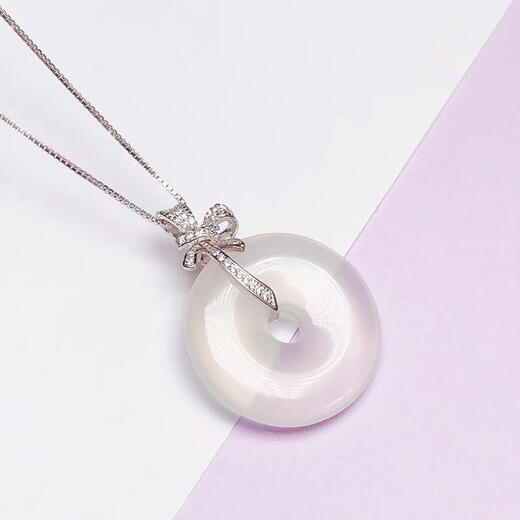 Nilan Fat Donglai same style 18k gold pendant buckle necklace peace buckle clip buckle jade Buddha jade hanging white gold