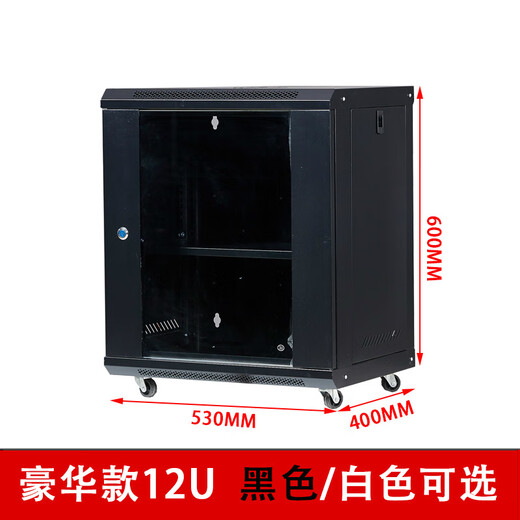 Network cabinet luxury thickened wall-mounted floor-standing 12U 0.6 meters 1.2 meters 24U 1.6 meters 2 meters 4 computer room server luxury 12U-parts 530*600*400 1x1x1cm