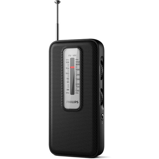 飞利浦（Philips） TAR1506 便携式收音机 FM/MW调频 经典老式复古 电池供电调谐灯 接收效果极佳 父母老人礼物 黑色 调频/中波 模拟调谐 电池供电