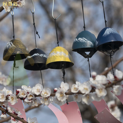 Nie Zhuang Feng CHIME suspendu japonais Feng Feng CHIME B&B Metal Retro and Scenic Area Balcony Courte Temple Temple Prayer Cons (avec signe imperméable)
