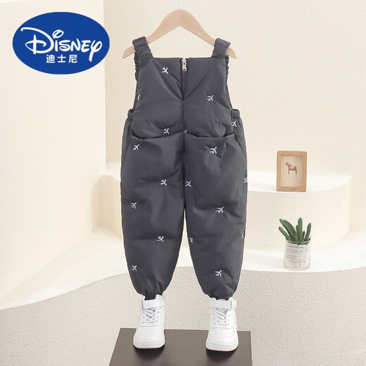 Disney Children's Winter Down Pants 2024 New Baby Style Down Overalls for Boys and Girls Winter Comfortable Warm Pants Black 90cm