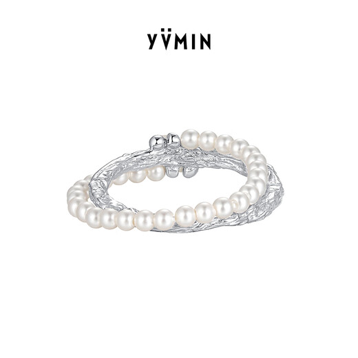 Youmu candy paper ring multi-layered texture ring designer birthday gift for girlfriend, silver 11#