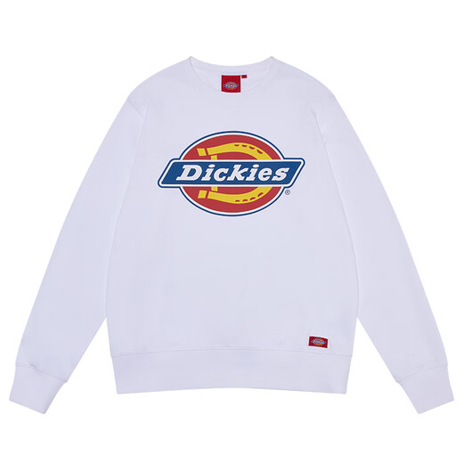 
Dickies couples 24 autumn and winter printed round neck sweater pullover trendy brand men and women same loose cotton top black 12596 XS