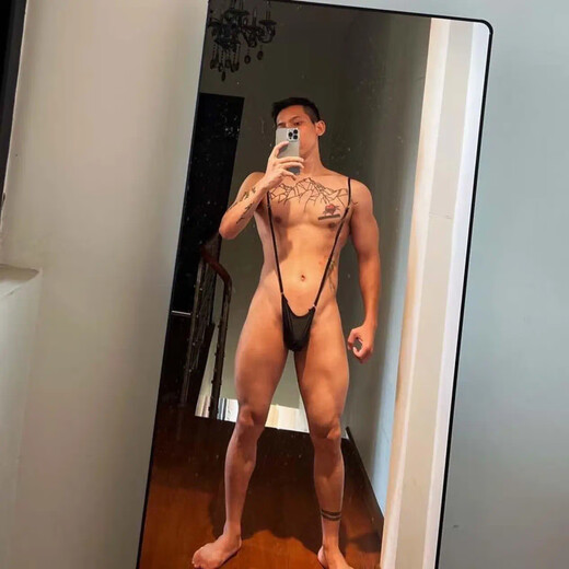 Sports student suspender-type adjustable sexy breathable fitness underwear thong bikini men's underwear Nongniu 10 hanging style black one size
