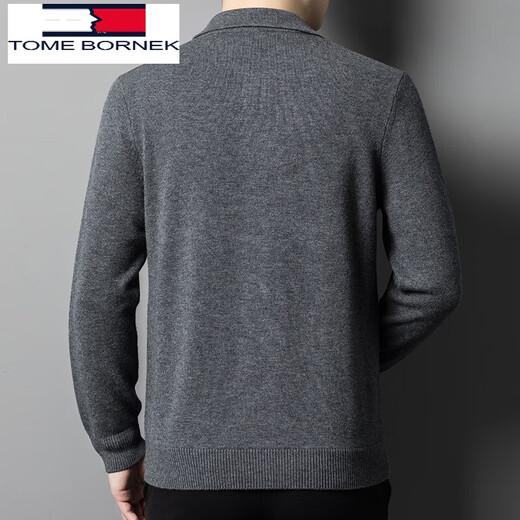 Tommy Shekelly Tommy Tommy 2024 00% Strickjacke für Herbst und Winter 2024 Herrenstrick Jacke Casual Revers Top Grey 170/50/L
