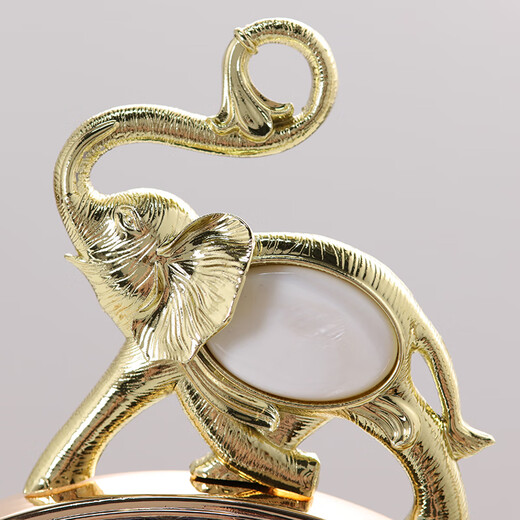 Hanshi (Hense) light luxury shell high-end desk clock living room desktop pendulum clock home decoration clock table clock quartz clock HD6033 Jixiang-short model