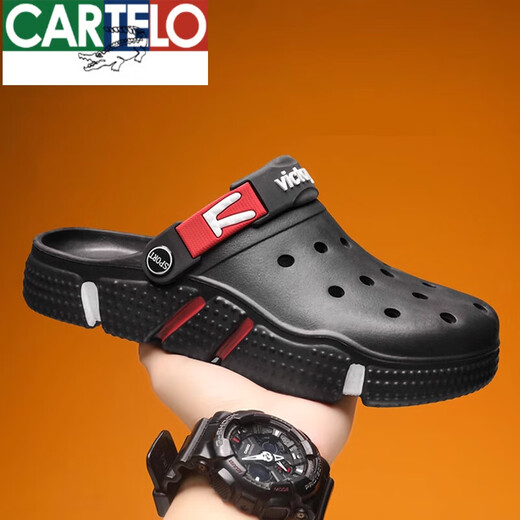 Katile Crocodile Hole Chaussures Sandales de plage pour hommes Grands pantoufles de grande taille Sandales 48 Grand Taille 49 Couple Chaussures de jardin Taille 50 Dyh9859 Bleu foncé 42