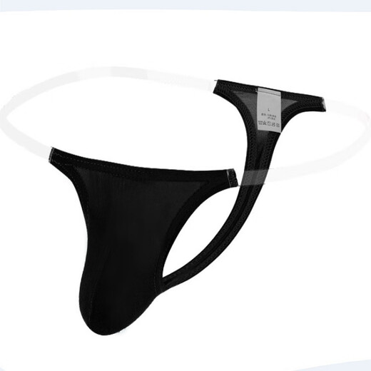 Clevere -Menmode -Männer unsichtbarer Tanga Tanga Niedrige Taille unsichtbare Dessous transparentes Gürtel sexy 1 schwarz l (73,5-80 cm)