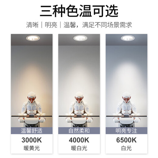 Philips (PHILIPS) constant brightness series LED downlight embedded ceiling downlight 2.5 inches 3.5W opening 70-80mm warm white light (4000K)