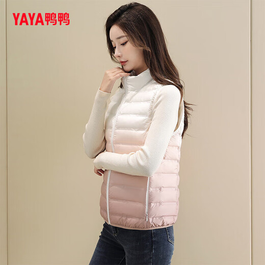 YAYA (YAYA) Gradient Outerwear Slim Fit Down Vest Vest Autumn and Winter Lightweight Stand Collar Down Vest for Women