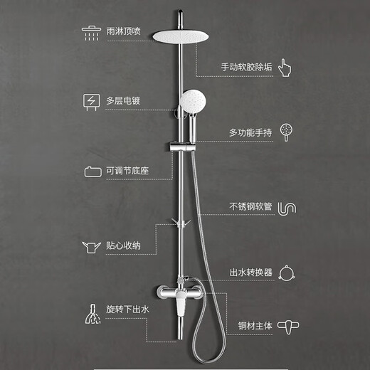 Huida Baño de tres piezas Ducha de baño Mabinete de baño de 80 cm Gabinete de baño Jet Siphon Sujeto de tres funciones Ducha 6218 +5510 Ducha +1381 Silk Cloud Ash de 305 mm Distancia de fábrica Fábrica Directora Directa Seguro nacional