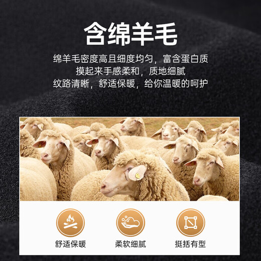 七匹狼外套男士秋冬毛呢夹克含羊毛翻领商务休闲上衣工装衣服男装