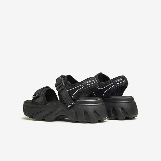 
TATA casual thick sole sandals women's shoes soft sole beach sandals summer WL701BL4 black 38
