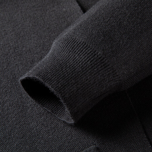 MONTAGUT mulberry silk & wool blend casual embroidered long-sleeved cardigan men's sweater black 50