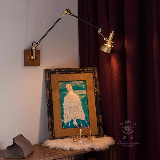 Zhongshuai retro Nordic all-copper bedside wall lamp, simple, fashionable, multi-functional universal creative industrial style lamp, multi-functional universal wall lamp + concealed wiring type