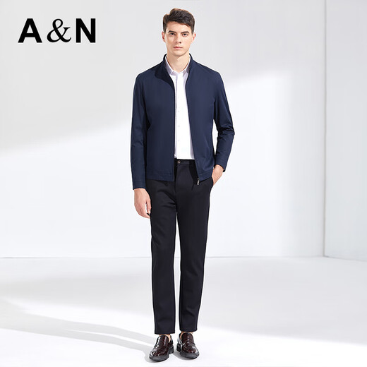 Antonio 100% cotton men's spring and autumn business jacket casual versatile jacket light jacket simple stand-up collar business style