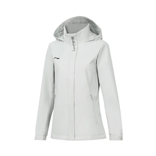 李宁运动风衣23秋季男女情侣团购连帽外套休闲运动服AFDT753/748 女款 川石灰AFDT748-5 XXL