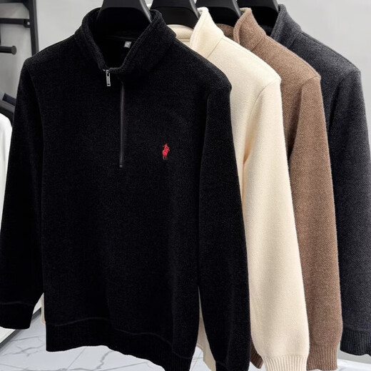 Kangourou (Daishu) Half-Zipper Plus Velvet Sweater épaissis pour les hommes en hiver T-shirt Paul décontracté chaud
