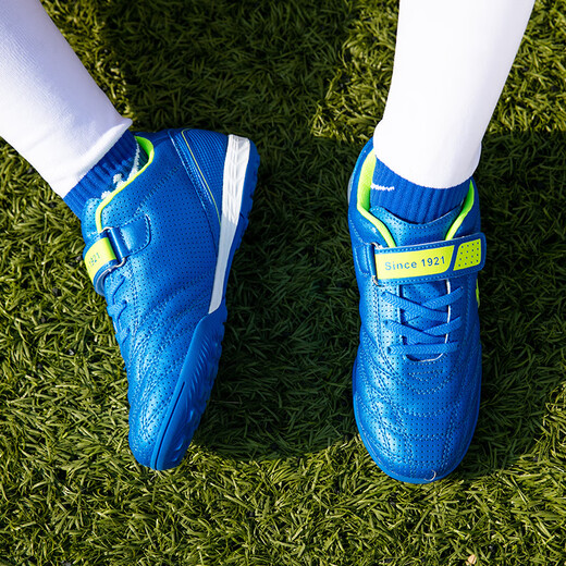Doppelstar-Kinderfußballschuhe gebrochener Spike TF Jungen und Mädchen Schülern Klettverschluss spitzefreier nicht rutschresistenter Kee-resistenter Jugendtrainingschuhe