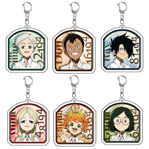 Tianzhixing acordado por los alrededores de la isla de fantasía EMMA Norman Acrílico Keychain Juego de colgantes Poscular cómica periférica 9733 55 mm