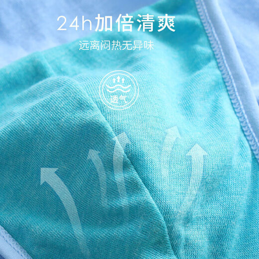 AB [4 Pairs] Men's Thin Mid-waist Solid Color Cotton Antibacterial Shorts Middle-aged and Elderly Briefs Mixed Colors XXL