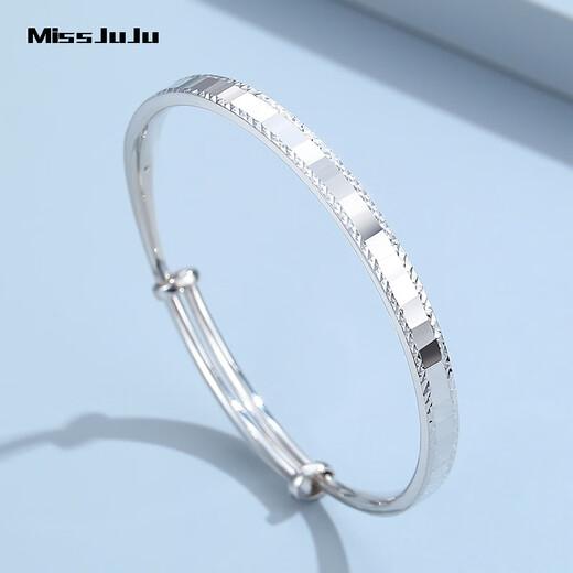 Miss JuJu pt950 platinum push-pull bracelet for women semi-solid platinum bracelet with adjustable horse buckle PT950 23.29 g
