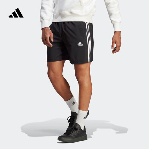 adidas速干舒适运动短裤男装夏季阿迪达斯官方轻运动IC1484 黑色/白 S