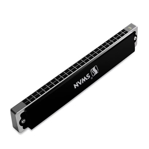 Swan Imported Cherry High-End 28-Loch Polyphonische C-Tune Mundharmonica Geschenk für Erwachsene Stress professionelle Leistung 24-Loch-Polyphonische A-Tune-Sandelholz-Geschenkbox + Begleitung u Festplatte