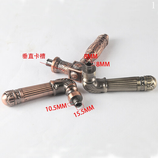 Xizan is suitable for Buyang anti-theft door handle zinc alloy handle replacement handle strong and durable Zhongheng anti-theft door 9908 brass hammer movable handle price >55mm universal type without key