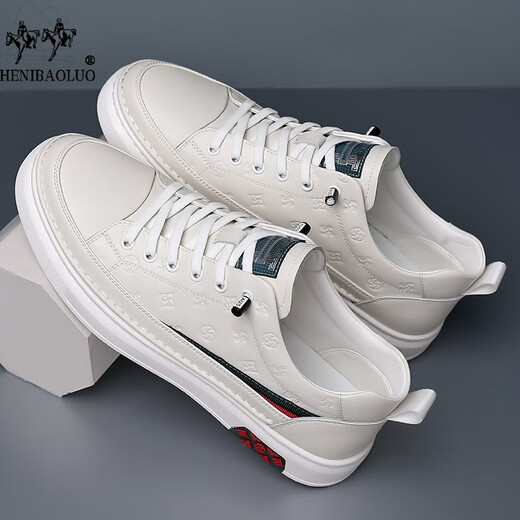 Zapatos Heni Paul para hombres, zapatos de cuero de cuero genuino de alta gama de hombres, zapatos de alta gama de hombres, zapatos blancos casuales para hombres, blanco sombreado 9908 40 zapatos de cuero tamaño