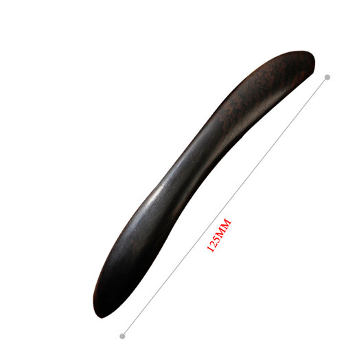 Round-headed double-pointed wooden hairpin, reverse-buckle style, short, antique green sandalwood and ebony traditional curved hairpin, ebony short 10cm