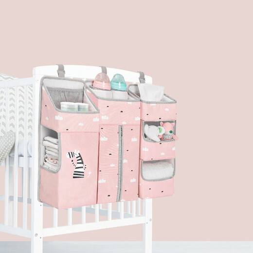 Mexueer crib Seitenaufbewahrungstasche Hängende Beutel Aufbewahrung Baby BB Windel Nicht-schwankes Wischpapierpapier Rack Hanging Bag Hanges Korb Himmelblau (abnehmbar)