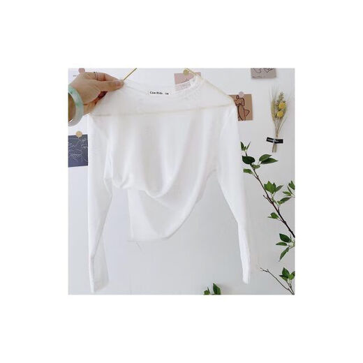 XIAOMIMAO2024 summer new style children's and girls' ice silk sunscreen bottoming shirt thin, medium and large children's mesh t-shirt air-conditioning shirt trendy white 110