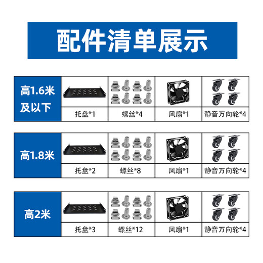 辉宏时代服务器网络标准机柜18U/22U/32U/42U监控UPS交换机路由器机柜19英寸标准机柜M系列标准机柜 M12610 宽60深100高1.2米 22U