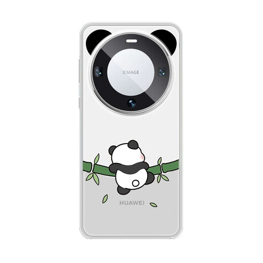 Available in ten cents for Huawei mate70pro mobile phone case 60pro + new creative cute cartoon panda ears black and white color matching transparent silicone soft shell ultra-thin women's full-inclusive protection [transparent anti-fall shell] Panda-MF1713 hole position Huawei Mate60Pro/Mate60Pro+