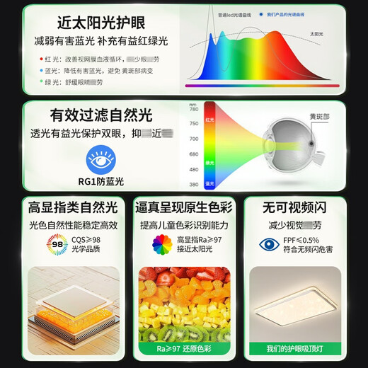 大观园（DGY）客厅吸顶灯北欧星光现代简约客厅主灯大气极简氛围护眼灯具687O 圆形-40cm-三色变光-24W-全光谱