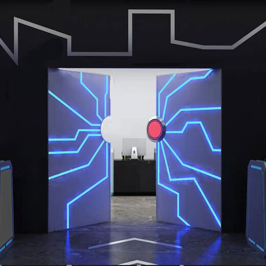 Delijia palm print door check-in palm sensor door colorful light bar starry sky art museum technology door customization single leaf (0.8m-1m*2-2.2m)