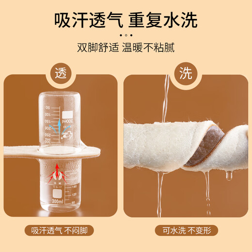 Footprint Tribe 2 pairs of genuine wool insoles for men in winter, thickened felt, warm and breathable, sweat-absorbent and deodorant winter cotton insoles for women, 2 pairs of white compressed wool warm models, size 42