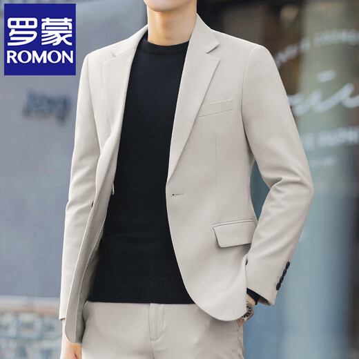 Rommon Psy Handsome Suit Men Autumn Business Style Coreano Style Handy Handsome Business Casual Slim Black Suit Chaqueta Men Negro [Singido Traje] XL