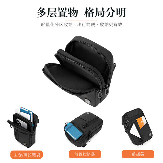 VICTORIATOURIST crossbody bag men's chest bag multifunctional shoulder bag sports small backpack mobile phone bag commuter lightweight casual small shoulder bag