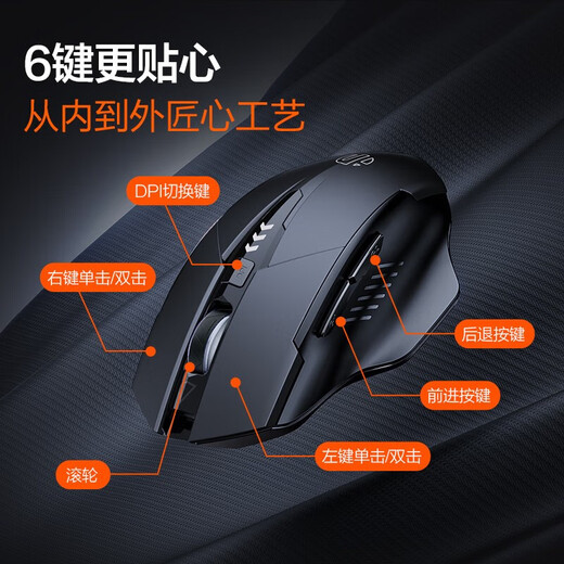 英菲克（INPHIC）F1二代无线鼠标可充静音办公人体工学适用于台式机笔记本电脑无限2.4G通用便捷Typec电量显示 【充电电量显示旗舰版】F1二代黑