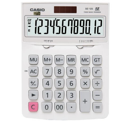 Calculator large solar-powered financial office large button computer MZ/DZ/GZ-12S medium silver [AX-120B]