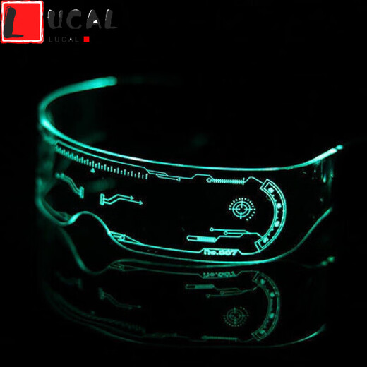 LUCALY's new Internet celebrity sunglasses, technology-sense luminous glasses, disco and Douyin female cyberpunk atmosphere props, colorful flashing (explosion) battery