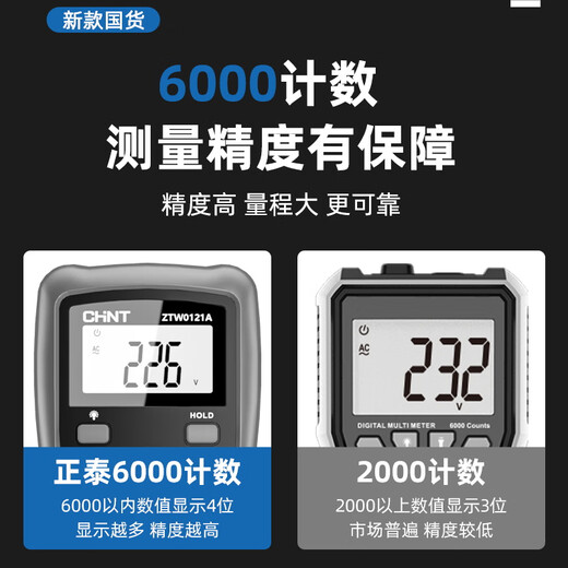 Chint (CHNT) multimeter digital high-precision anti-burn portable intelligent automatic maintenance multi-function electrician multimeter