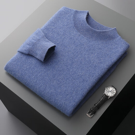 Hengyuanxiang men's plush sweater half turtleneck cardigan autumn and winter pure fluff sweater men's knitted sweater pullover solid color thick base shirt white comfortable and warm 3XL 185 suitable for 170-185 Jin [Jin equals 0.5 kg]