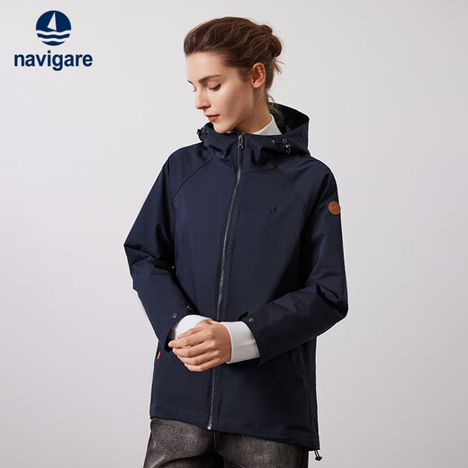 Navikel Italian Sail Women's Hooded Windbreaker Solid Color Loose Cape Jacket 2331543503 Blue M