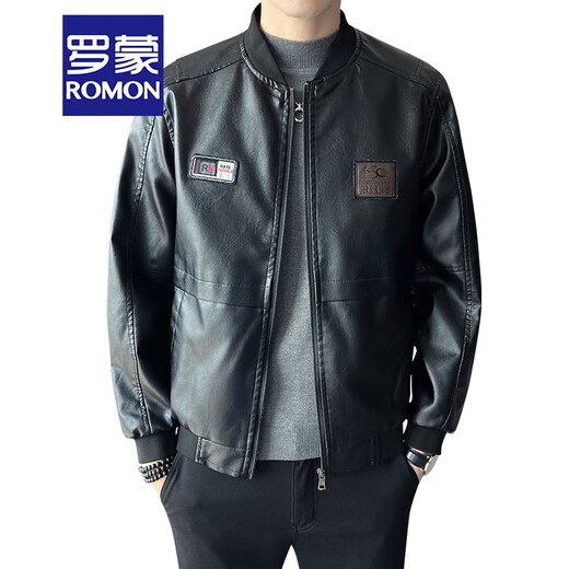 Chaqueta para hombres de Romon Leather 2023 Nuevo primavera y otoño motocicleta collar de béisbol chaqueta de cuero moderna xl